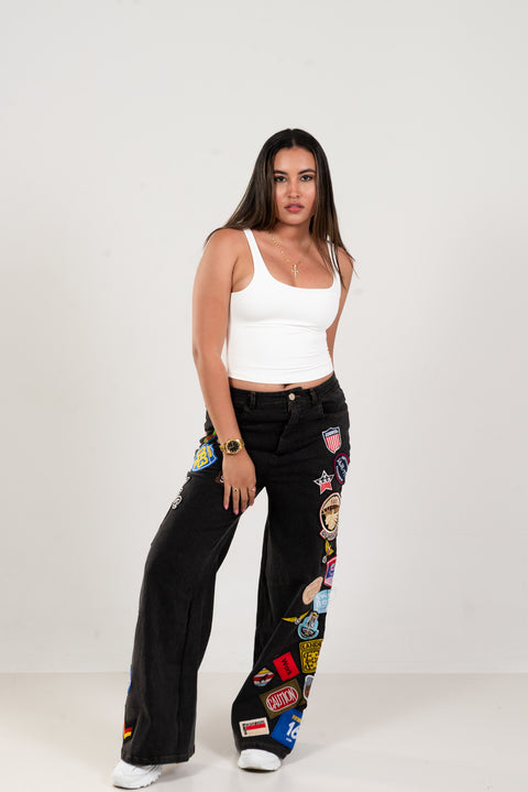 Top básico blanco de tiras