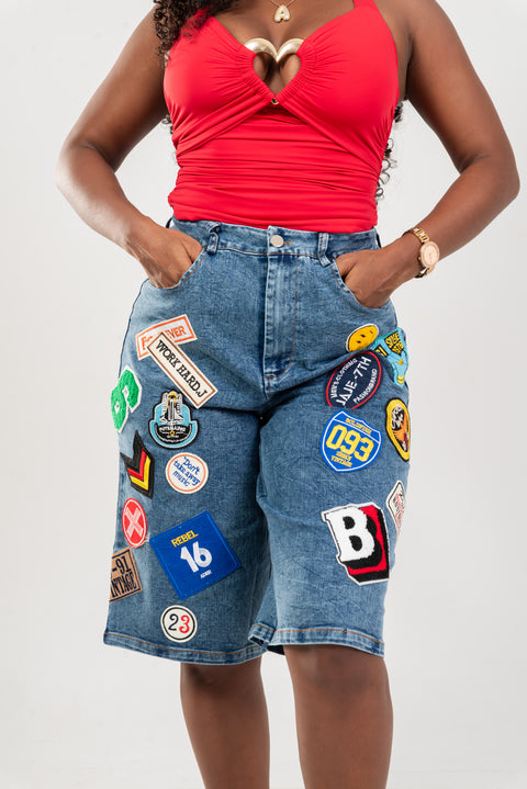 Jorts denim parches urban