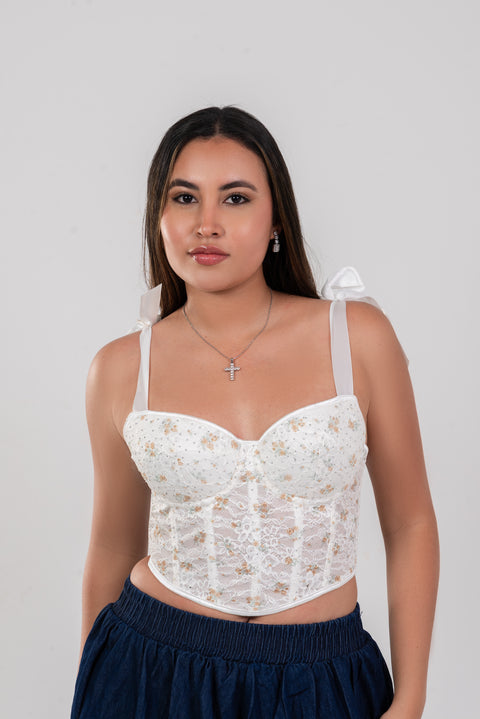 Top corset floral chic