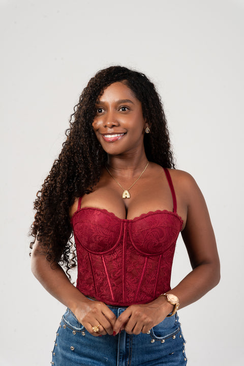 Corset de encaje con copa tipo bra