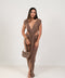Vestido de espalda descubierta en tela elástica
