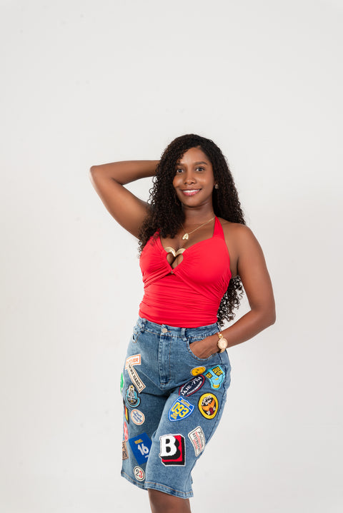 Jorts denim parches urban