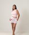 Blusa asimétrica drapeada rosada