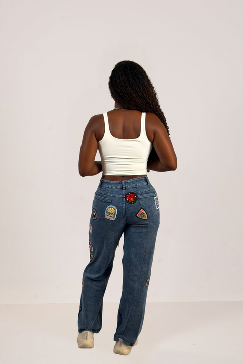 Jean Adventure con parches