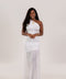 Vestido maxi asimétrico blanco