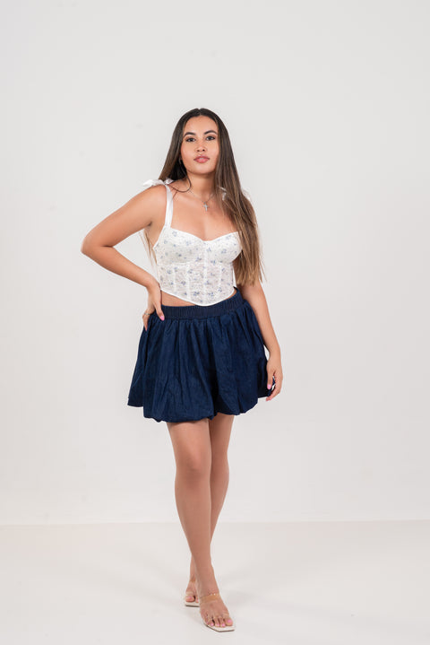 Falda globo azul oscuro Kaylee