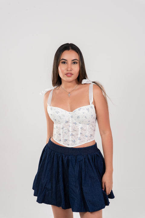 Falda globo azul oscuro Kaylee