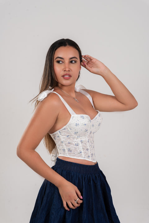 Top corset floral chic