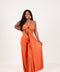 Enterizo strapless wide leg – fruncido con abertura keyhole
